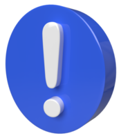 exclamation mark 3d rendering png