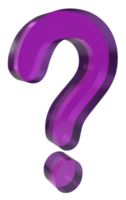 question mark 3d rendering png