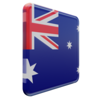 austrália esquerda vista 3d bandeira quadrada brilhante texturizada png