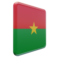 Burkina faso vänster se 3d texturerad glansig fyrkant flagga png