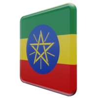 ethiopie vue de droite drapeau carré brillant texturé 3d png