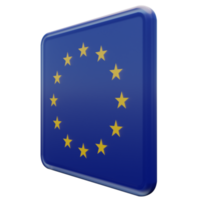 Europese unie Rechtsaf visie 3d getextureerde glanzend plein vlag png