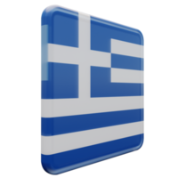 Grèce gauche vue drapeau carré brillant texturé 3d png