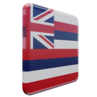 hawaii linke ansicht 3d texturierte glänzende quadratische flagge