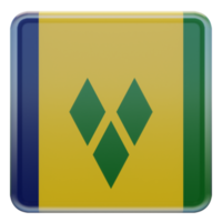 Saint Vincent and the Grenadines 3d textured glossy square flag png