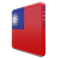 taiwan republik av Kina rätt se 3d texturerad glansig fyrkant flagga png