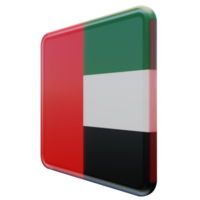 United Arab Emirates Right View 3d textured glossy square flag png