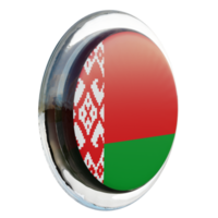 Belarus Left View 3d textured glossy circle flag png