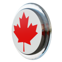 canada vue de droite drapeau de cercle brillant texturé 3d png