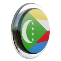 Comoros Left View 3d textured glossy circle flag png