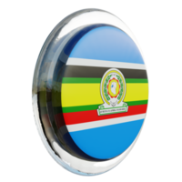 East African Community Left View 3d textured glossy circle flag png