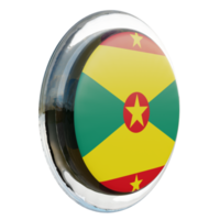 Grenada links visie 3d getextureerde glanzend cirkel vlag png