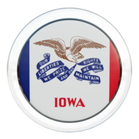Iowa 3d getextureerde glanzend cirkel vlag png