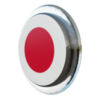 bandera de círculo brillante con textura 3d de vista derecha de japón png