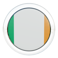 bandeira de círculo brilhante texturizado 3d da irlanda png