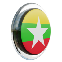 Myanmar Left View 3d textured glossy circle flag png