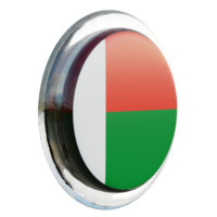 Madagascar Left View 3d textured glossy circle flag png