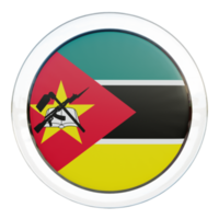 mozambique drapeau de cercle brillant texturé 3d png