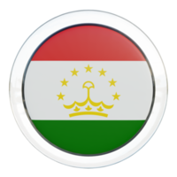 Tajikistan 3d textured glossy circle flag png