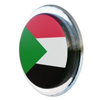 Sudan Right View 3d textured glossy circle flag png