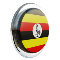 uganda vista esquerda 3d bandeira de círculo brilhante texturizado png