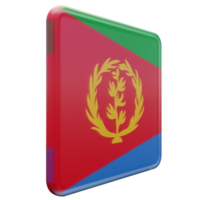 eritrea vänster se 3d texturerad glansig fyrkant flagga png