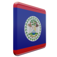 Belize links visie 3d getextureerde glanzend plein vlag png