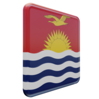 Kiribati Left View 3d textured glossy square flag png