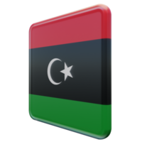Libië Rechtsaf visie 3d getextureerde glanzend plein vlag png