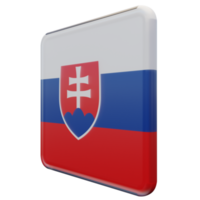 Slovakia Right View 3d textured glossy square flag png