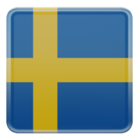 Sverige 3d texturerad glansig fyrkant flagga png