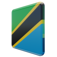 Tanzania Right View 3d textured glossy square flag png