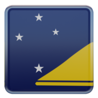 tokelau bandera cuadrada brillante texturizada 3d png