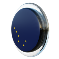 alaska vue de droite drapeau de cercle brillant texturé 3d png