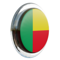Benin Left View 3d textured glossy circle flag png