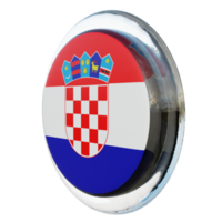 croacia derecha vista 3d textura brillante círculo bandera png