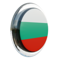 Bulgaria Left View 3d textured glossy circle flag png