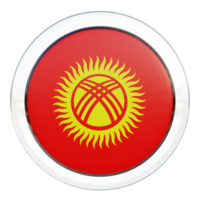 Bandera de círculo brillante con textura 3d de Kirguistán png