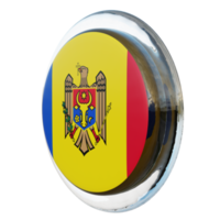 moldavie vue de droite drapeau de cercle brillant texturé 3d png