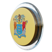 New Jersey Ansicht von rechts 3D-strukturierte glänzende Kreisflagge png