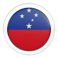 drapeau de cercle brillant texturé samoa 3d png