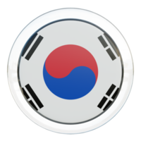 bandera de círculo brillante con textura 3d de corea del sur png