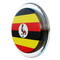 Uganda Right View 3d textured glossy circle flag png