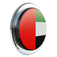 United Arab Emirates Left View 3d textured glossy circle flag png