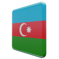 aserbaidschan rechte ansicht 3d texturierte glänzende quadratische flagge png