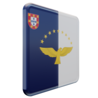 Azores Left View 3d textured glossy square flag png