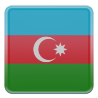 drapeau carré brillant texturé azerbaïdjan 3d png