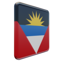 antigua und barbuda linke ansicht 3d texturierte glänzende quadratische flagge png