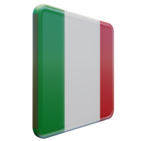 Italy Left View 3d textured glossy square flag png