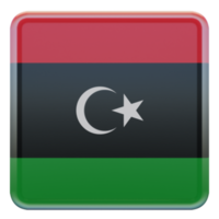 Libya 3d textured glossy square flag png